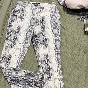 Zara Monochrome Snakeskin Print Pants